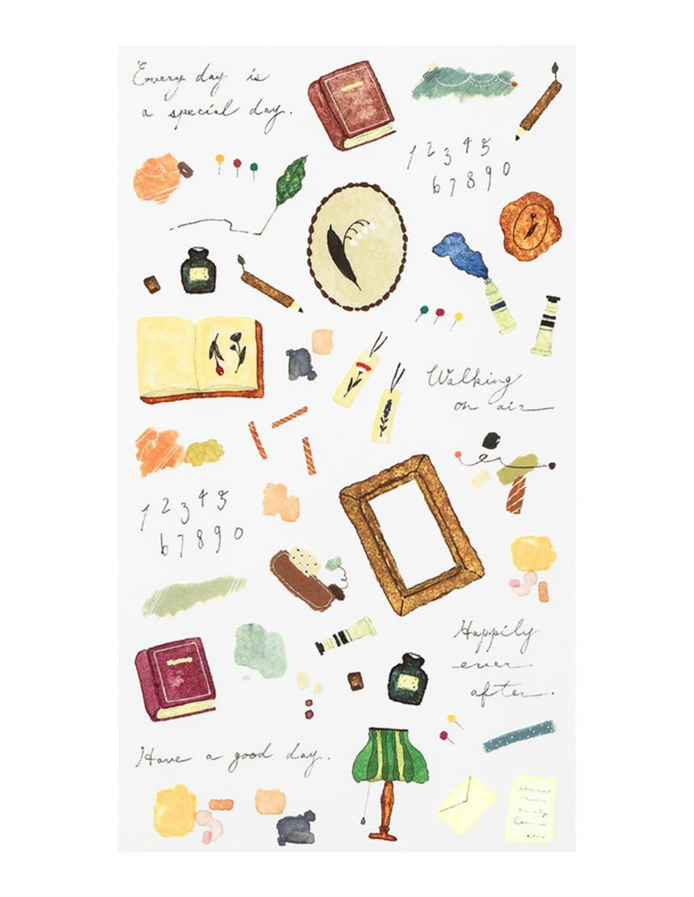 Midori sticker transfer motif stationary pattern