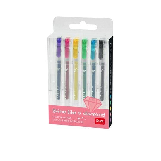 Legami Mini Glitter 6'lı Simli Jel Kalem Seti