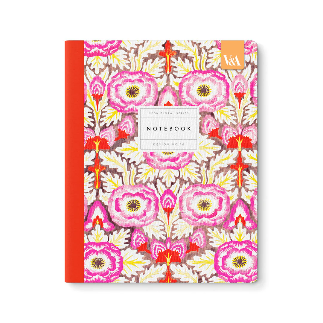 Ohh Deer V&A Tasarımı 8X10 64 Sayfa İnce Kapak Çizgili Defter Neon Floral Symmetrical Primrose Exercise Book 12557