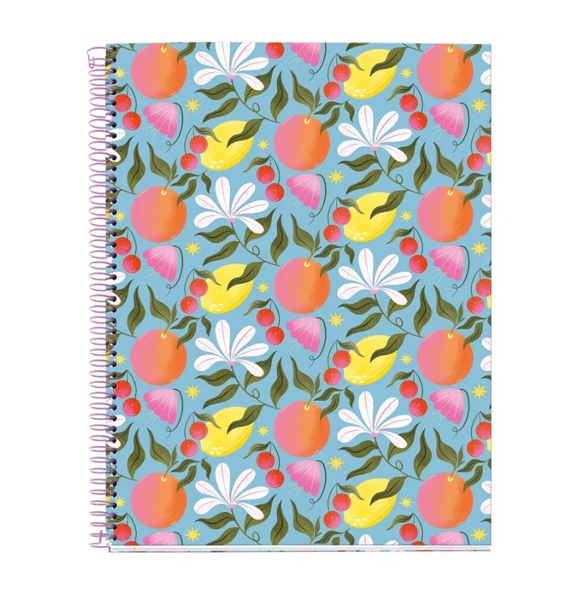 Miquelrius A4 70gsm 100 Yaprak Telli Çizgili Happy Fruits Defter