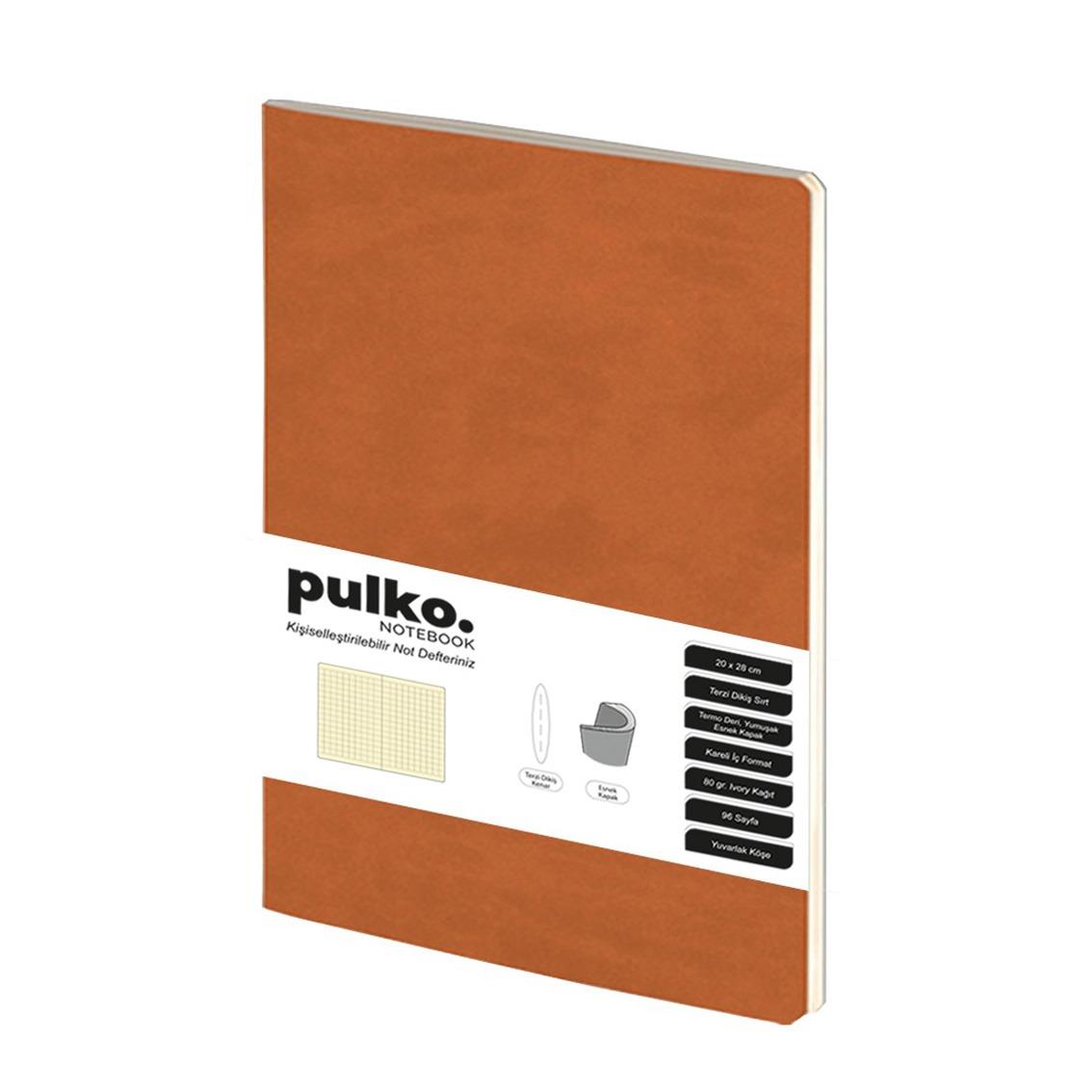 Pulko Terzi Dikiş 20x28 cm Kareli 80 gr Ivory Defter Kahverengi