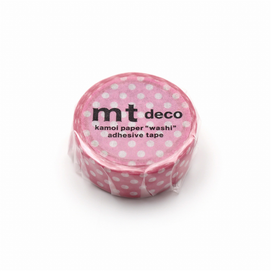 Kamo-i Masking Washi Tape 15mm×5m Dot Aurora Pink