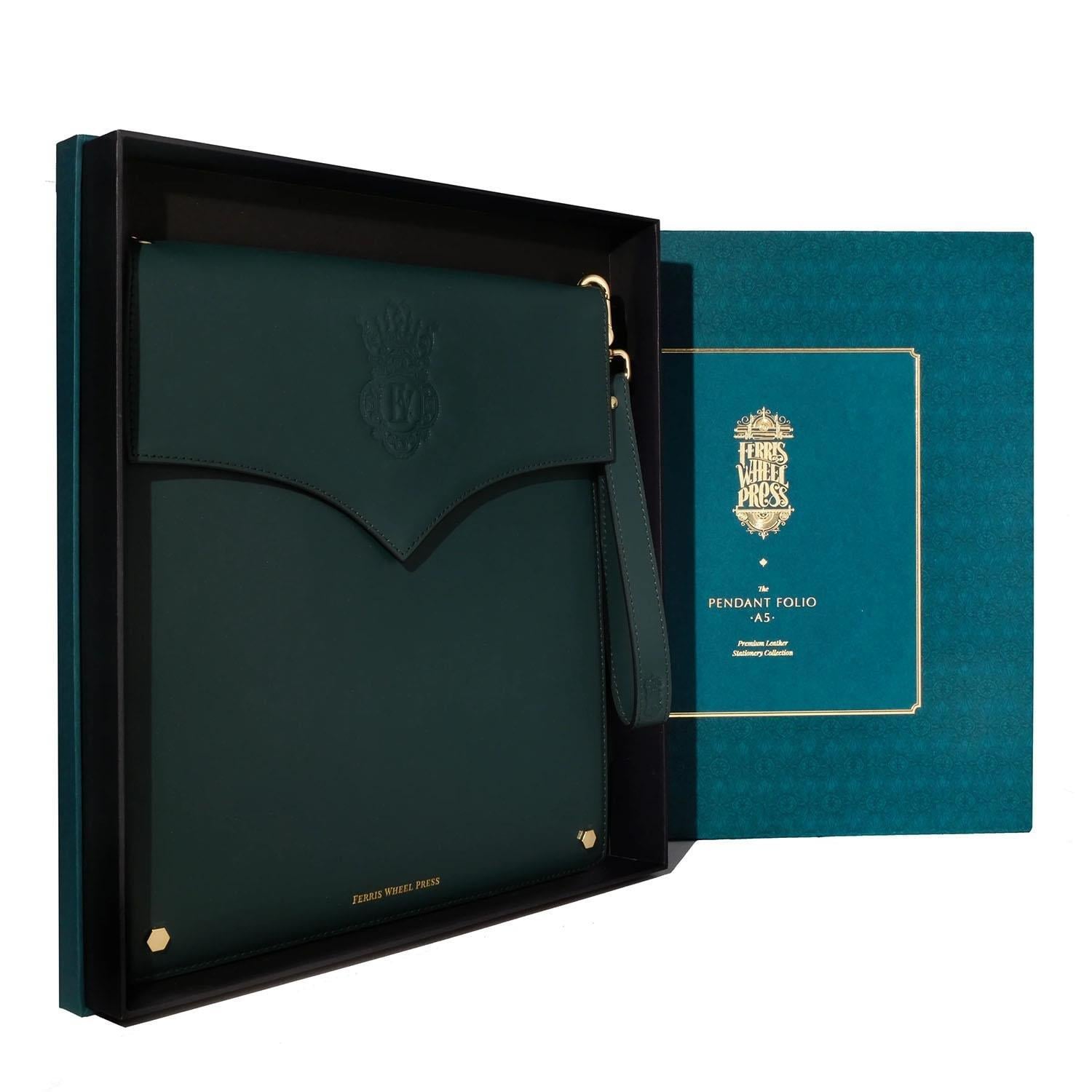 Ferris Wheel Press The Pendant Folio Deri Çanta Deep Teal