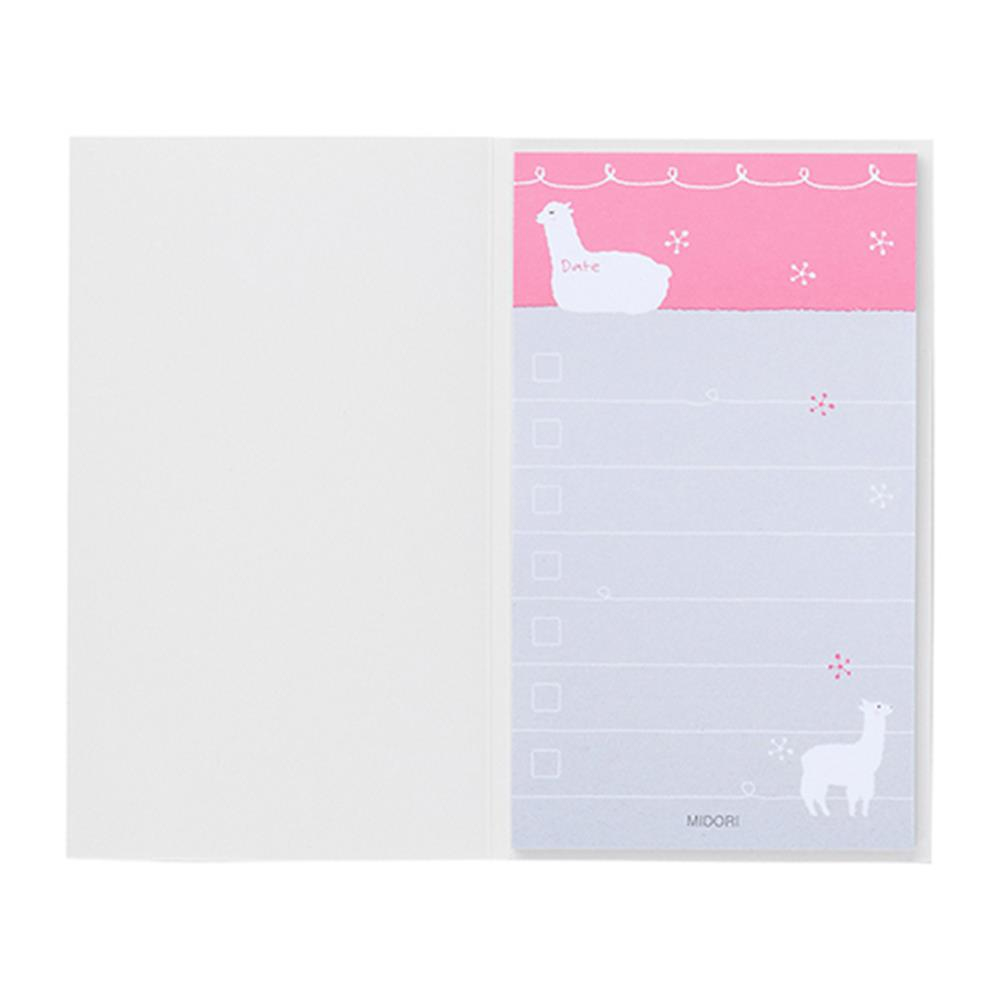 Midori  sticky note things to do  alpaca pattern