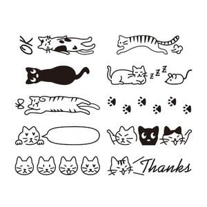 Midori Stamp, rotary stamp,Cat pattern