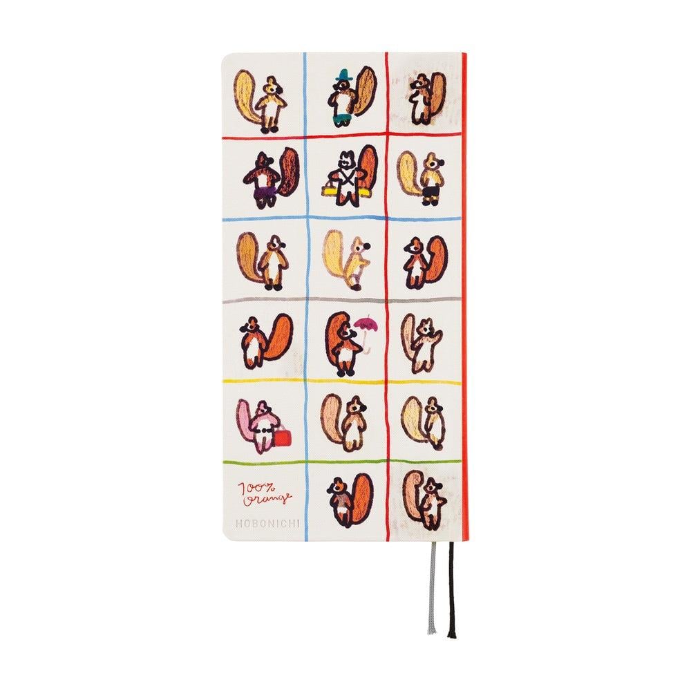 Hobonichi Ajanda Techo Weeks - English - 100%ORANGE: Squirrel’s Moving Day - 2026 Jan Start