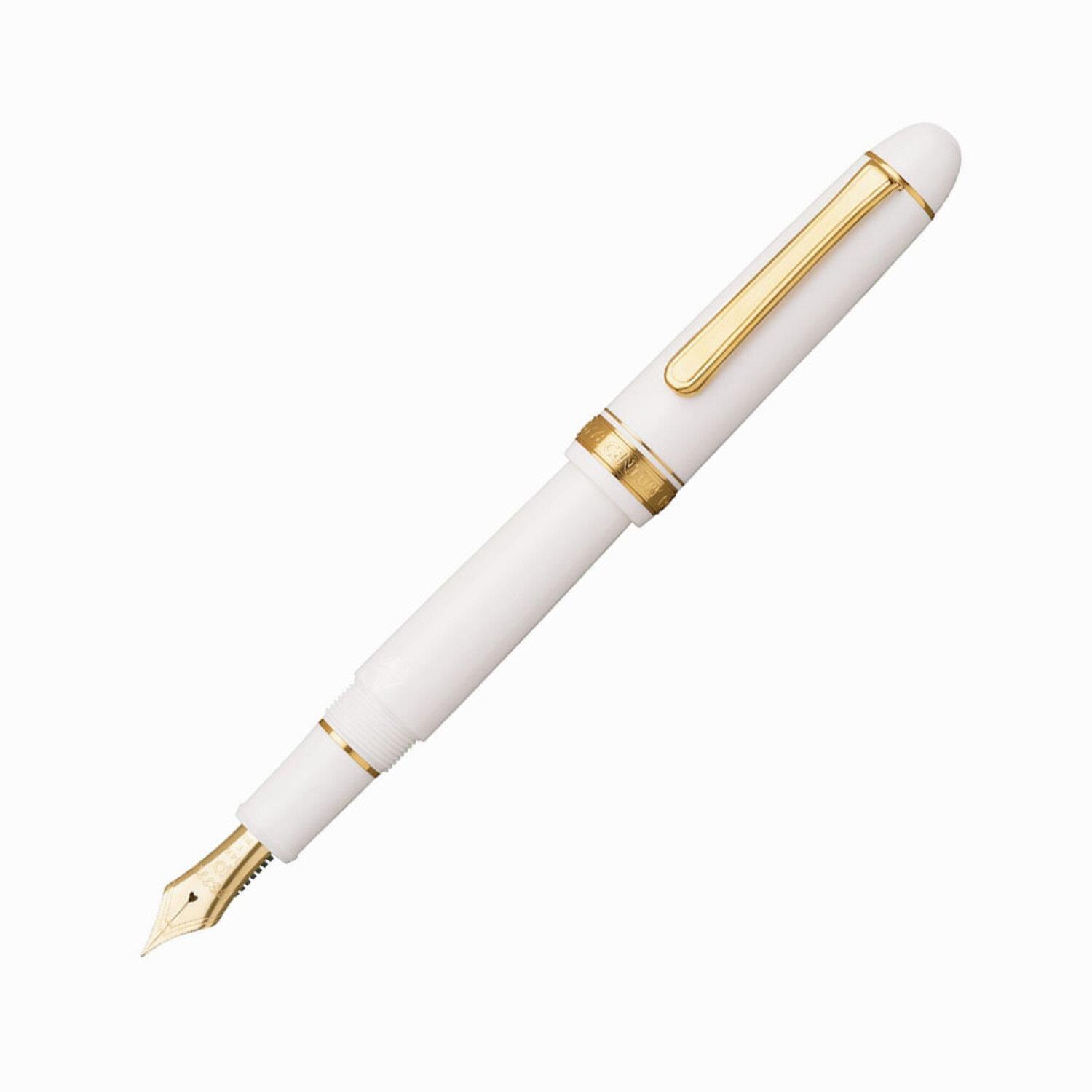 Platinum  #3776 Century Dolma Kalem PNB 13000 Gold Trim 2 Chenonceau White SF Soft Fine