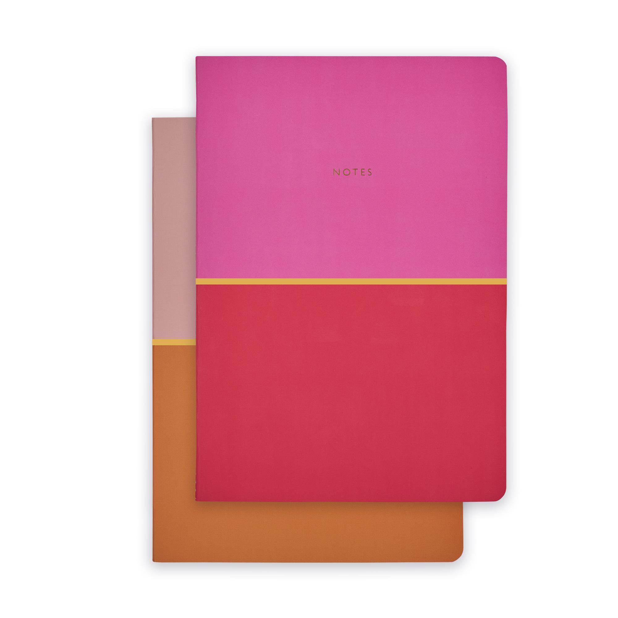 EPISODE COLOURBLOCK DUO PEACH PINK SET OF 2 B5 NOTEBOOKS