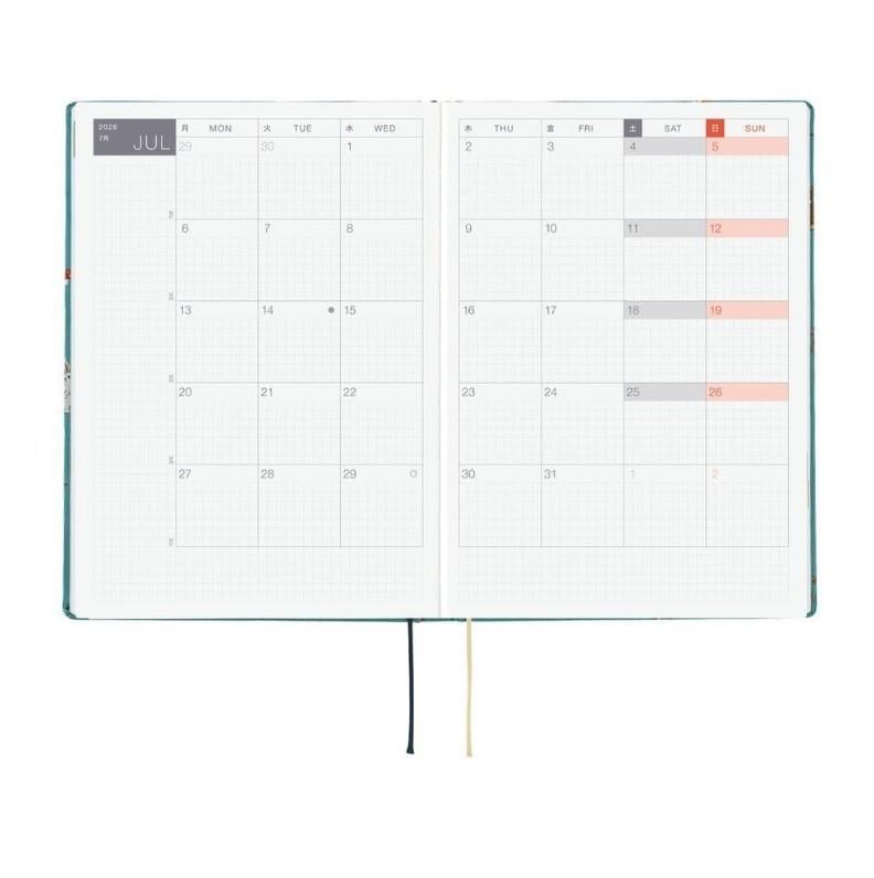 Hobonichi  Ajanda Techo HON - A5 English - Bow & Tie: In the Forest - 2026 Jan Start