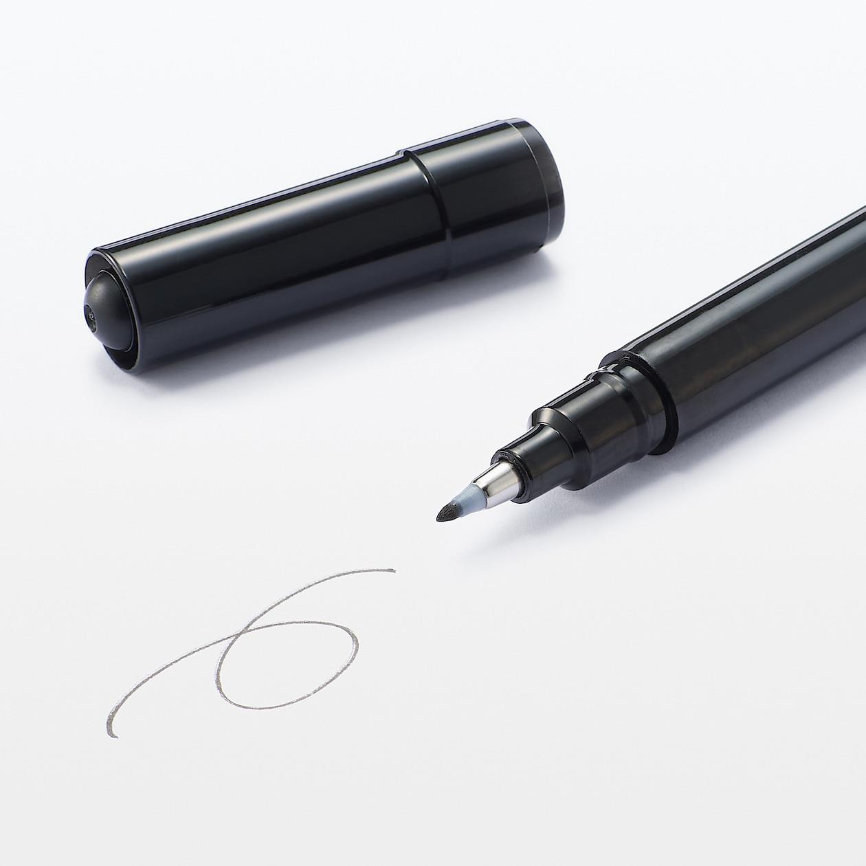 Muji Dual Tip Grey & Black Keçeli Kaligrafi Çizim Kalemi