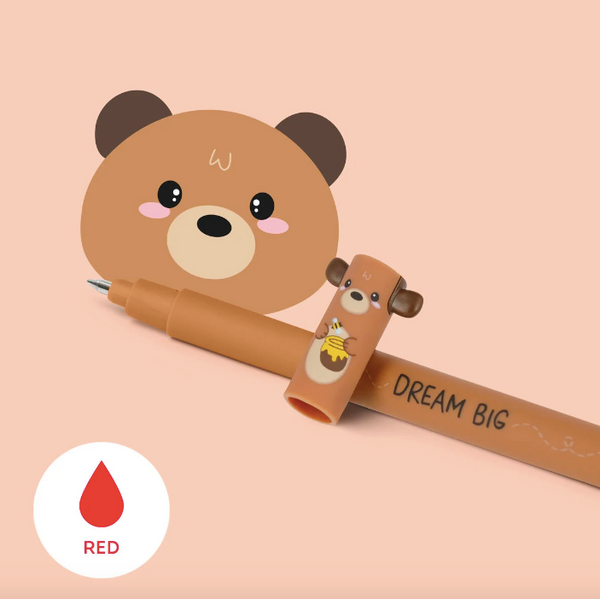 Legami Silinebilir Jel Kalem Kırmızı Mürekkep 0.7 mm Teddy Bear Ayıcık ve Bal Kavanozu