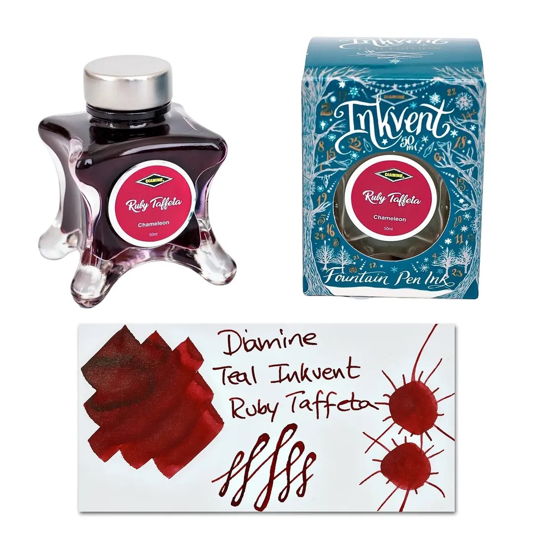 Diamine Inkvent Teal Calender Ruby Tafetta Chameleon Mürekkep