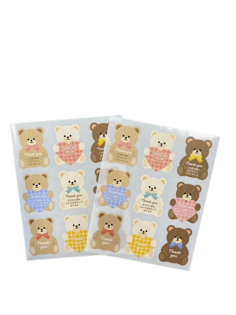 Bears Thank You Sticker Set 
