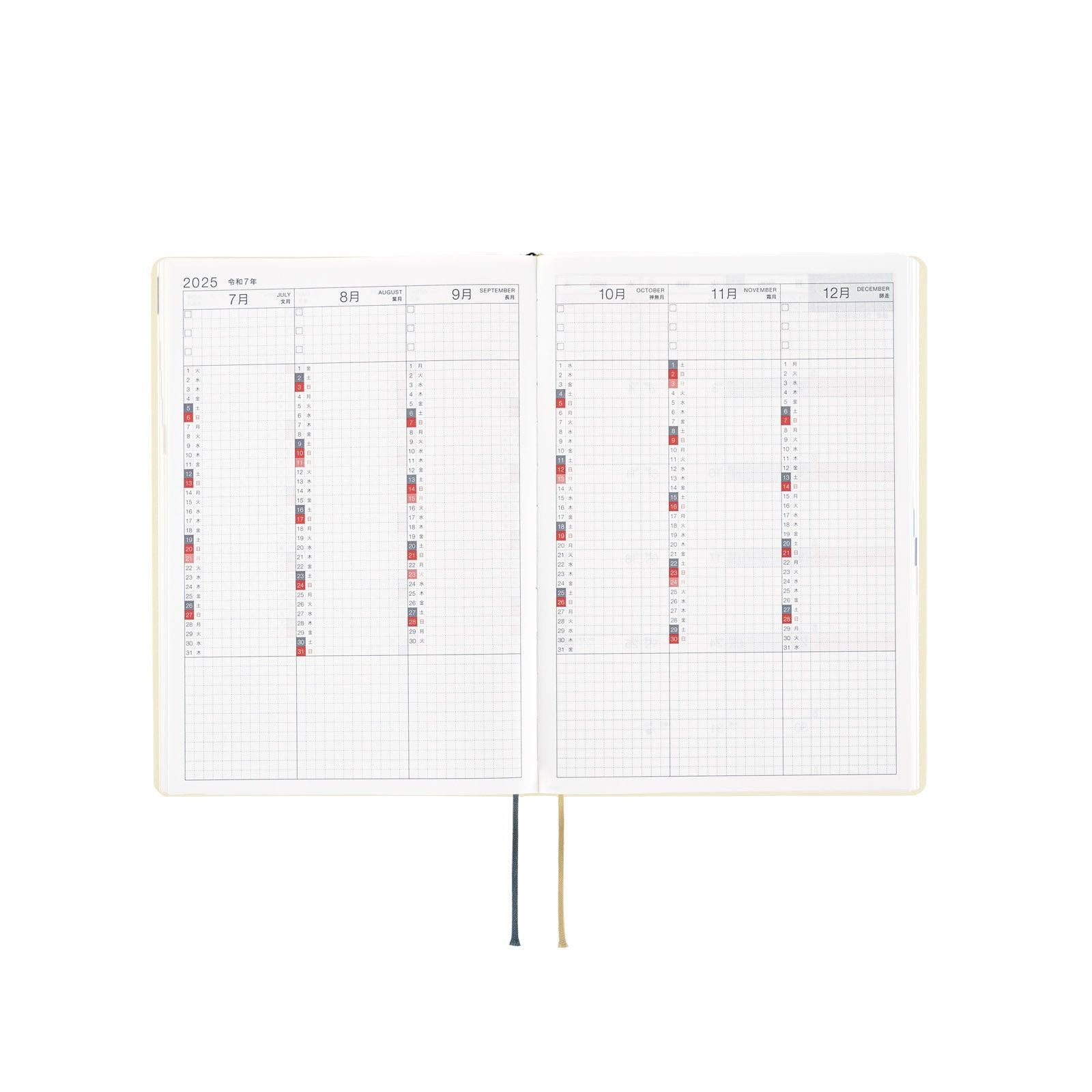 Hobonichi Hon A6 2025 Japanese Version Slash (Ivory) Delivery Ajanda/Planner