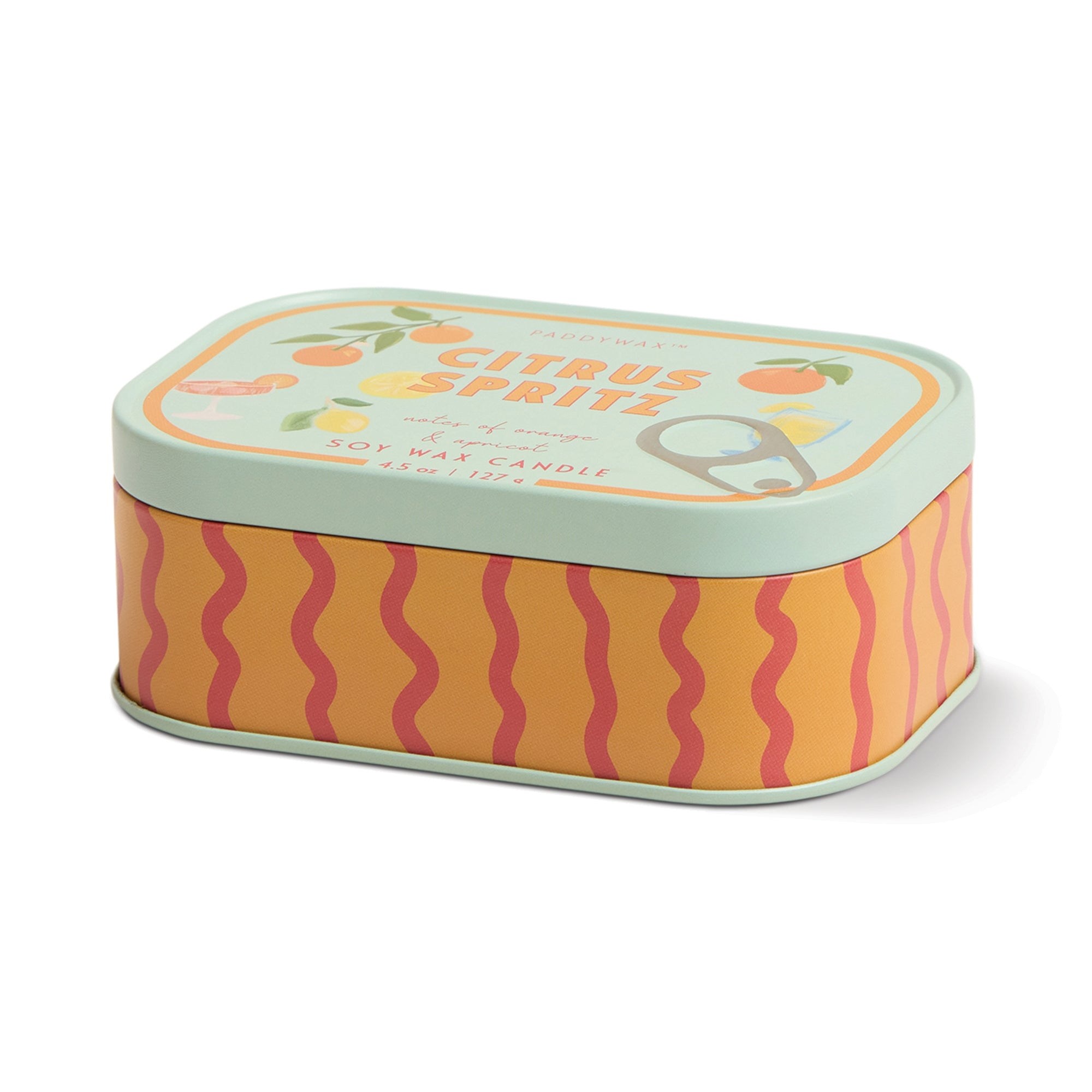 Paddywax Bistro Citrus Orange Spritz Printed Tin Candle -  Orange & Apricot 127 gr Mum