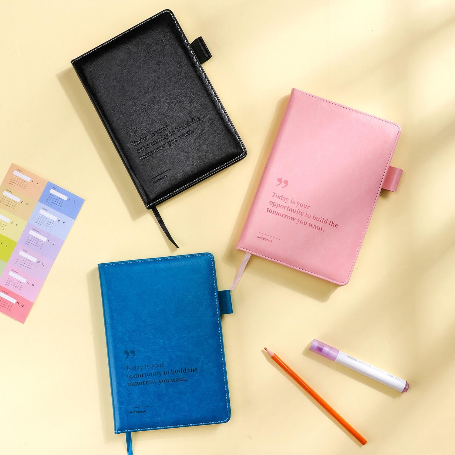 Deli Vegan Deri Kaplama Çizgili 144 Yaprak 80 gr. A5 Defter