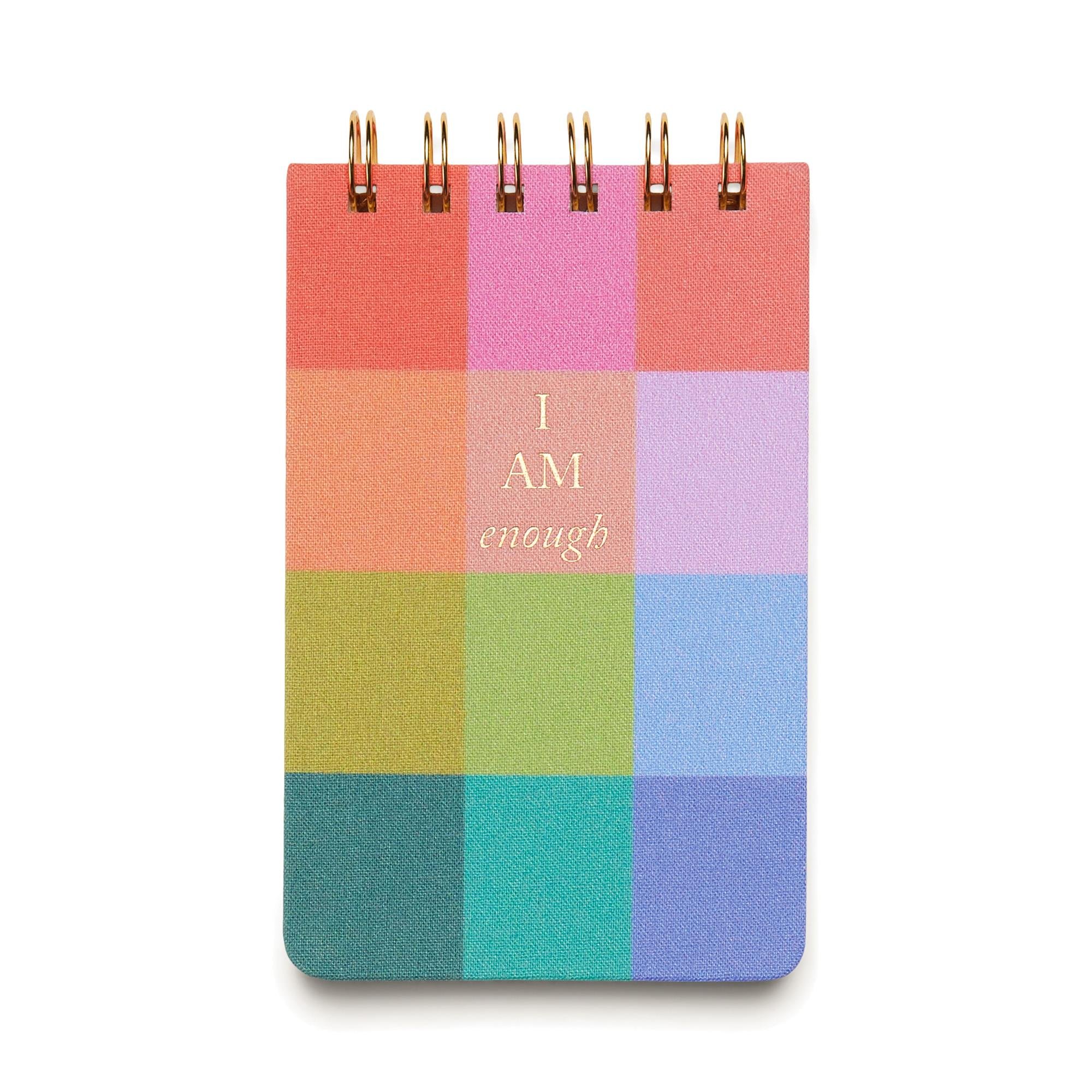 DesignWorks Ink Twin Wire Notepad Notepad - Rainbow Check Not Defteri 