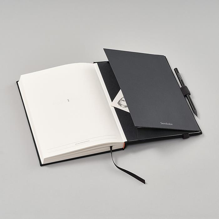Semikolon Patch Pocket (Defter Körüğü), A5, Heritage Line Pure, Lava stone