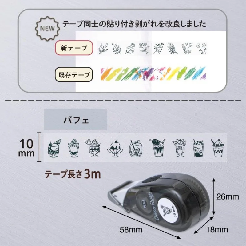 Plus Decoration tape Deco Rush 10mm x 3m - Ice Cream 54-986