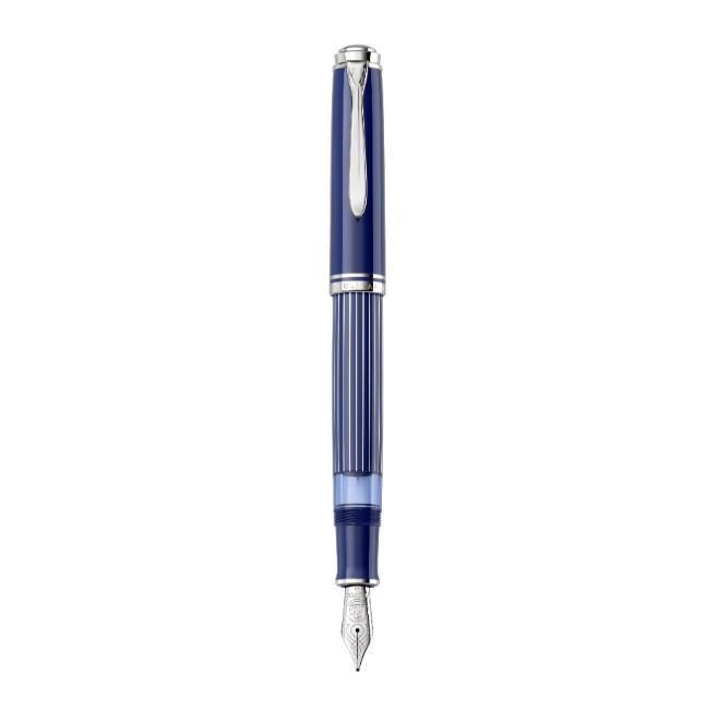 Pelikan Souveran M815  Metal Striped Blue Special Edition Dolma Kalem EF