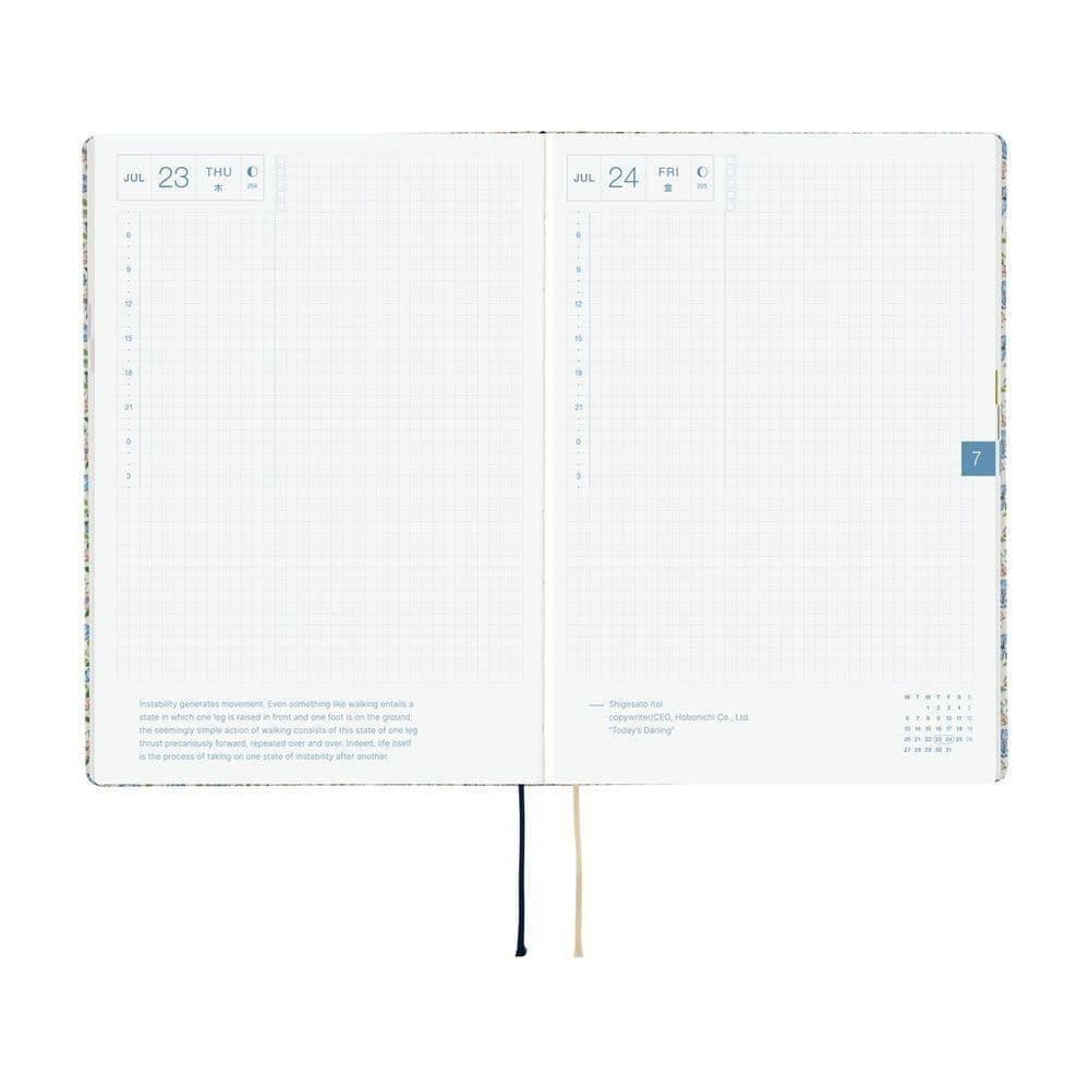 Hobonichi Ajanda Techo HON - A5 English - Liberty Fabrics: Sasha Kiora - 2026 Jan Start