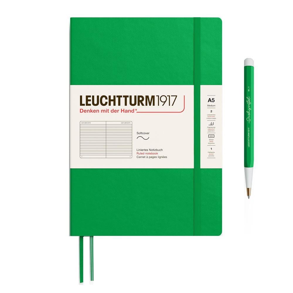 Leuchtturm1917 2025 Colors Orta Boy (A5), Yumuşak Kapak, 123 Sayfa, Çizgili Defter Spring Leaf 372209
