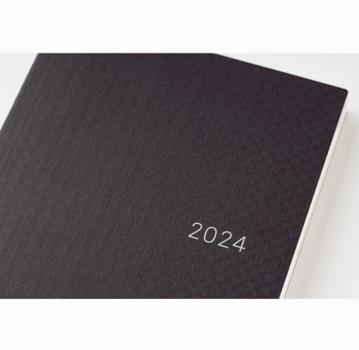 Hobonichi Techo 2024 Black Gingham HON / A5 Size / Daily / Jan start / Mon start - Japanese Edition