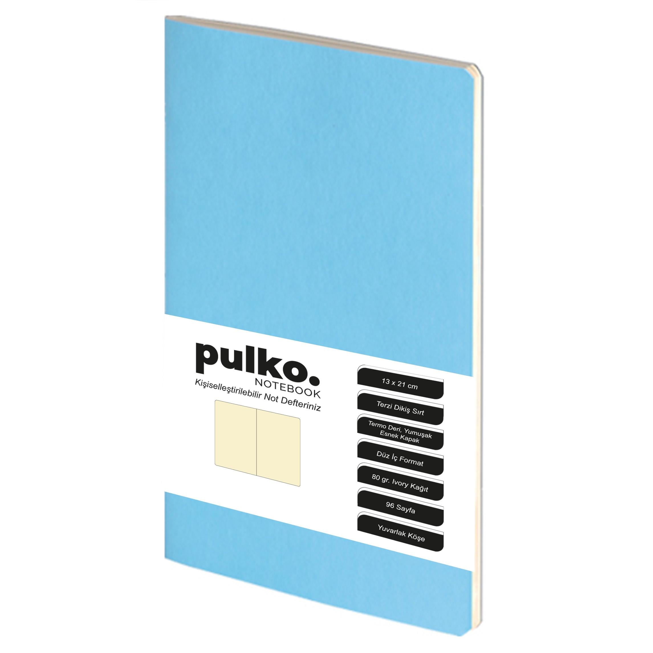 Pulko Terzi Dikiş 13x21 cm Çizgisiz 80 gr Ivory Defter Mavi