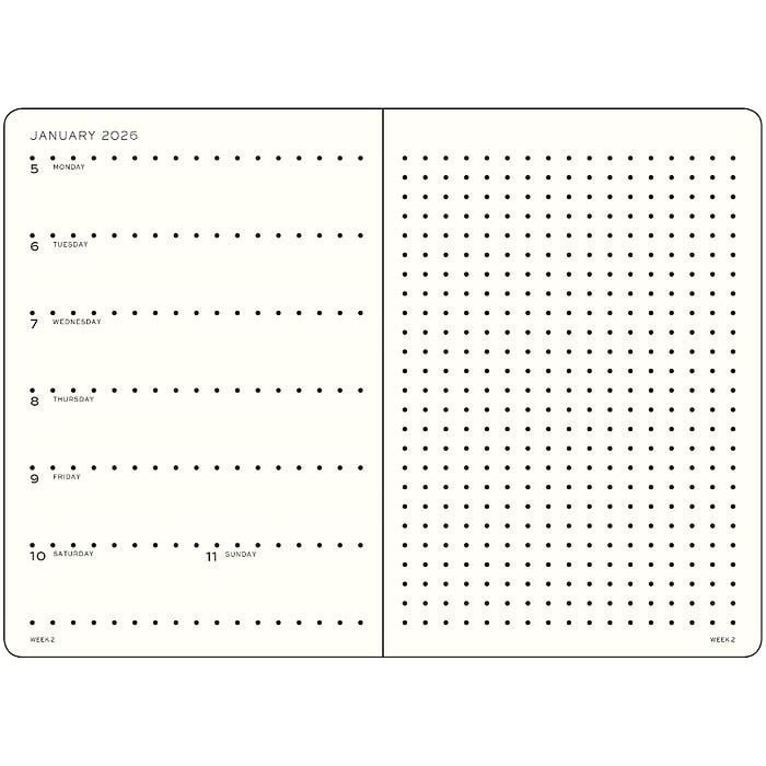 Leuchtturm 1917 Weekly Planner & Ajanda Defter Noktalı Wallet (B6+ x A6) 2026, Rising Sun, English 372880