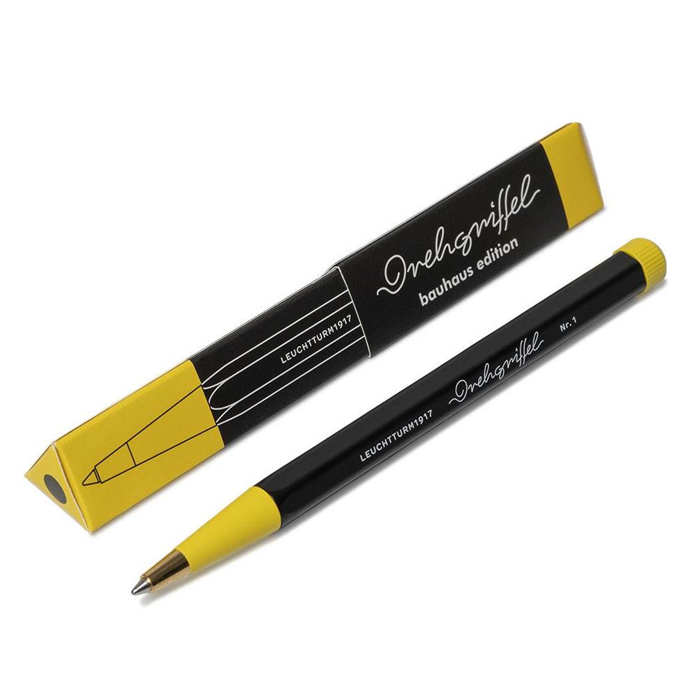 Leuchtturm 1917 x  Bauhaus Edition Drehgriffel Black / Yellow Ballpoint Pen Tükenmez Kalem 366571