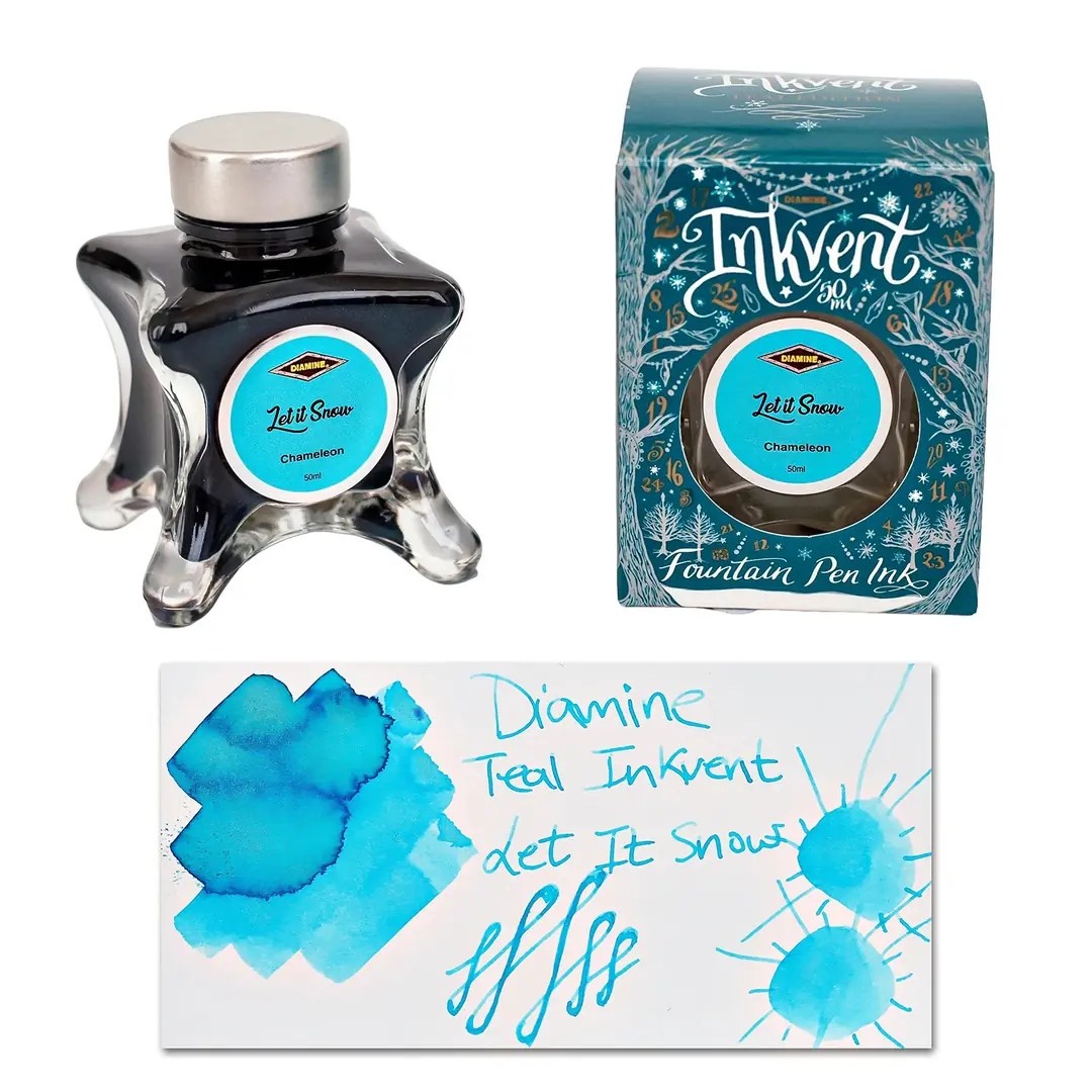 Diamine Inkvent Teal Calender Let it Snow Chameleon Mürekkep