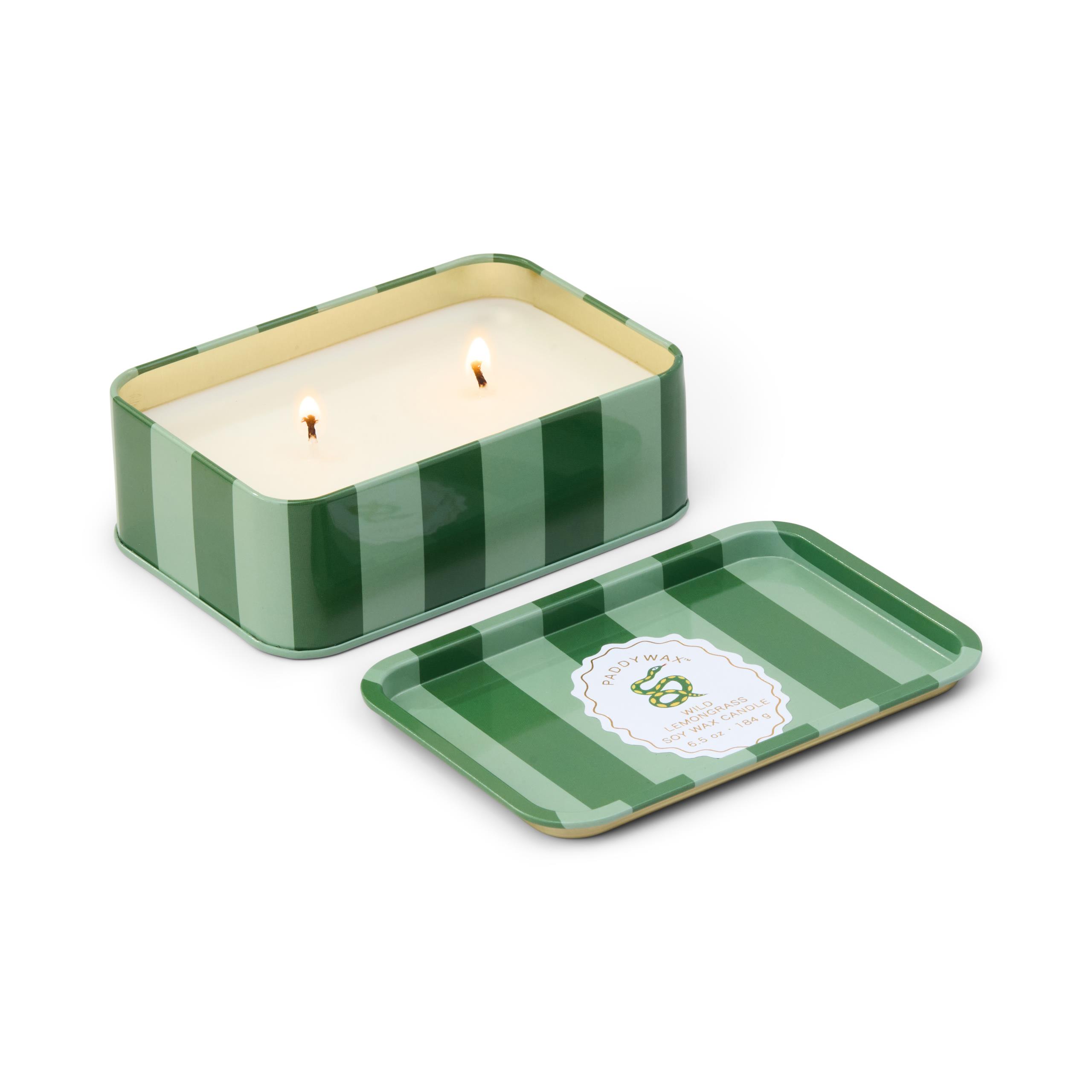 Paddywax A Dopo 184g Snake Printed Tin Candle - Wild Lemongrass Mum