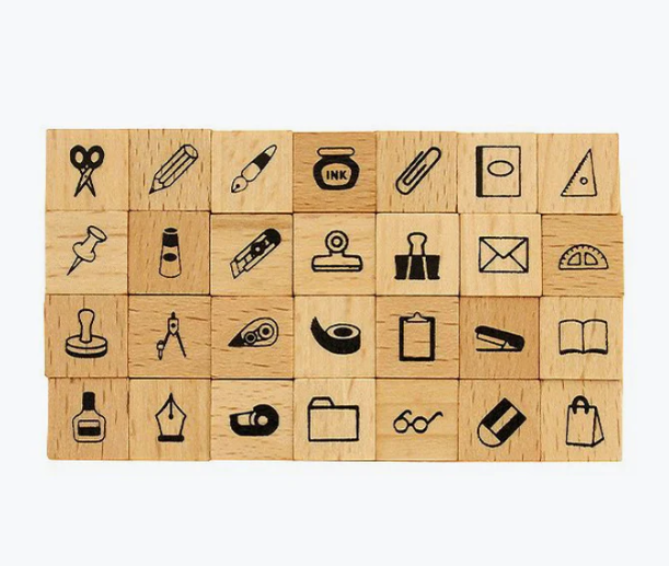 Kodomo No Kao Petit Moji Stamp Set  28'li Damga Seti Stationery