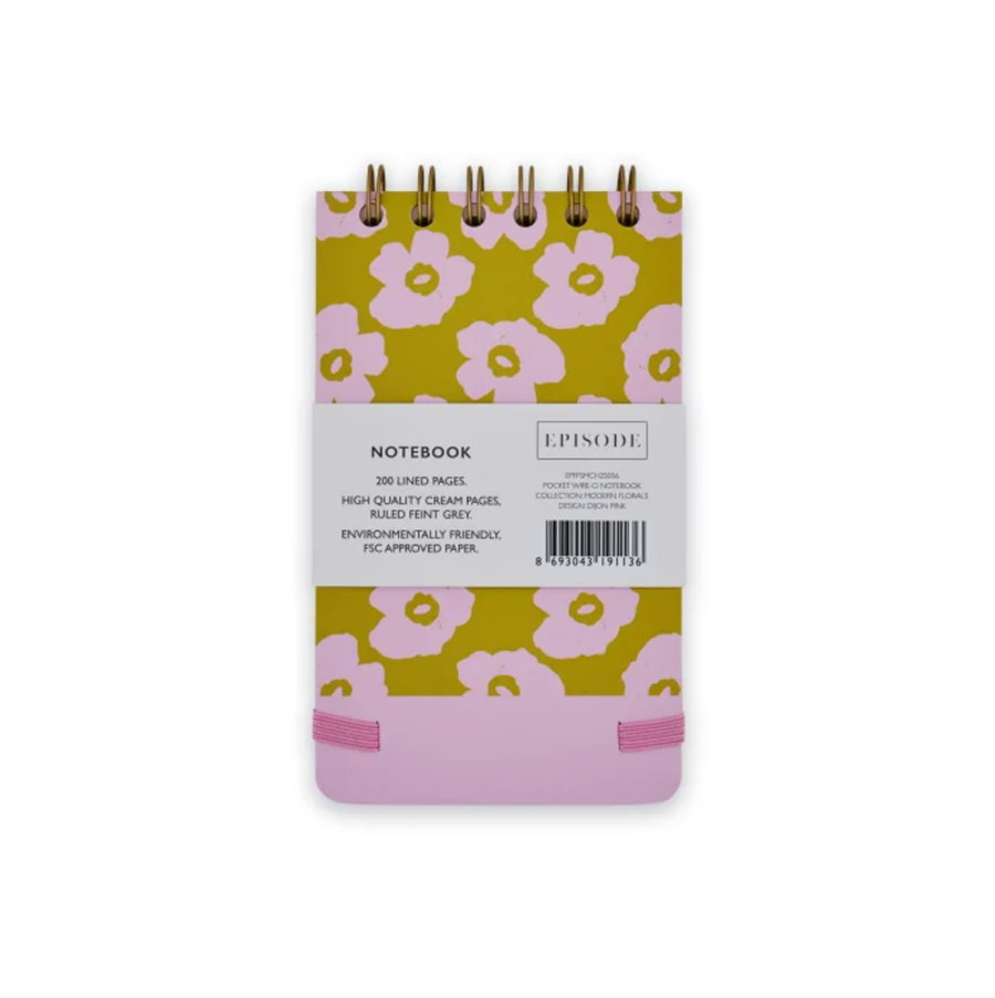 Episode Modern Florals Dijon Pink Spiralli Küçük Not Defteri