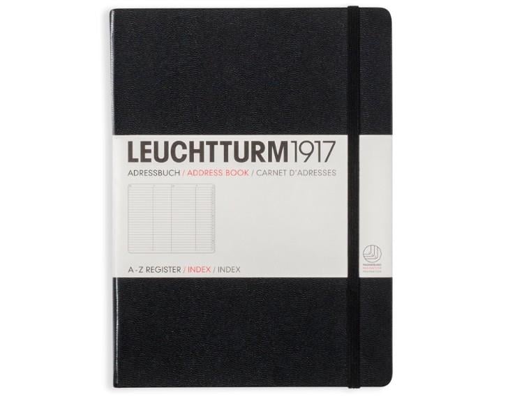 Leuchtturm1917 Sert Kapak 100 gr. Kağıt A5 Adres Defteri Black 330862