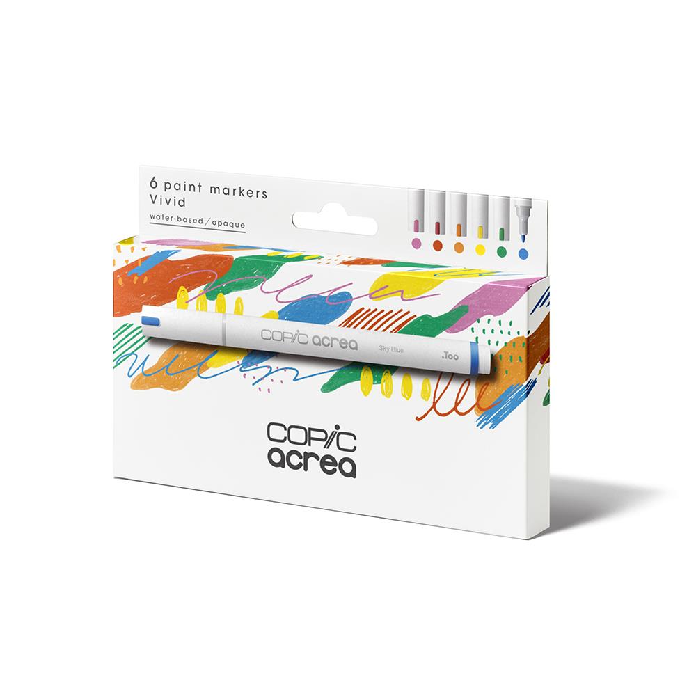 Copic Acrea Paint Marker Set of 6 Vivid Colours