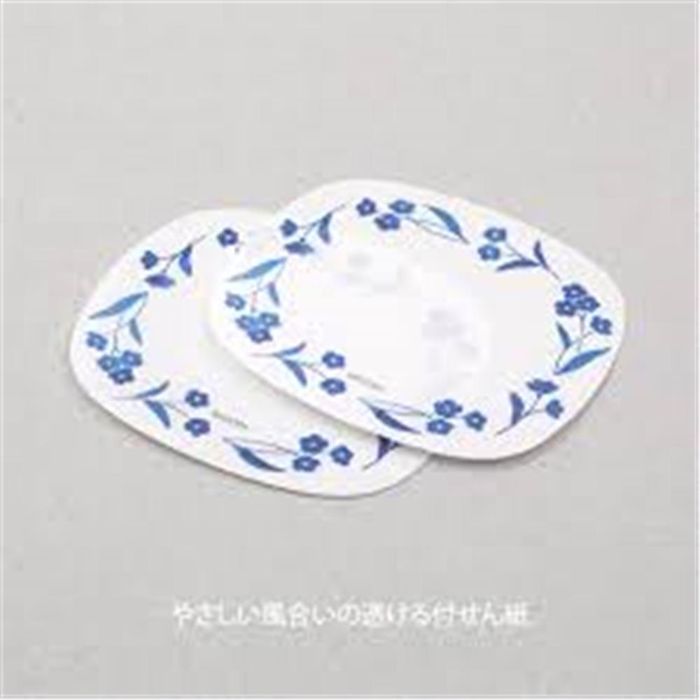 Midori  sticky note transparent blue flower pattern