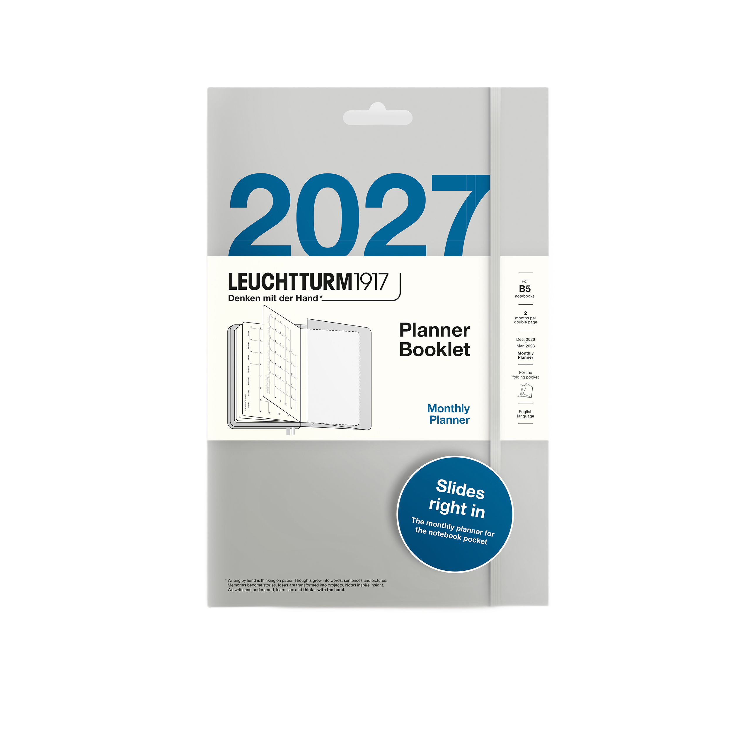 Leuchtturm1917 Planner 2027 - 12M Planner Booklet 2027 Aylık Planner Composition B5 İngilizce 400367