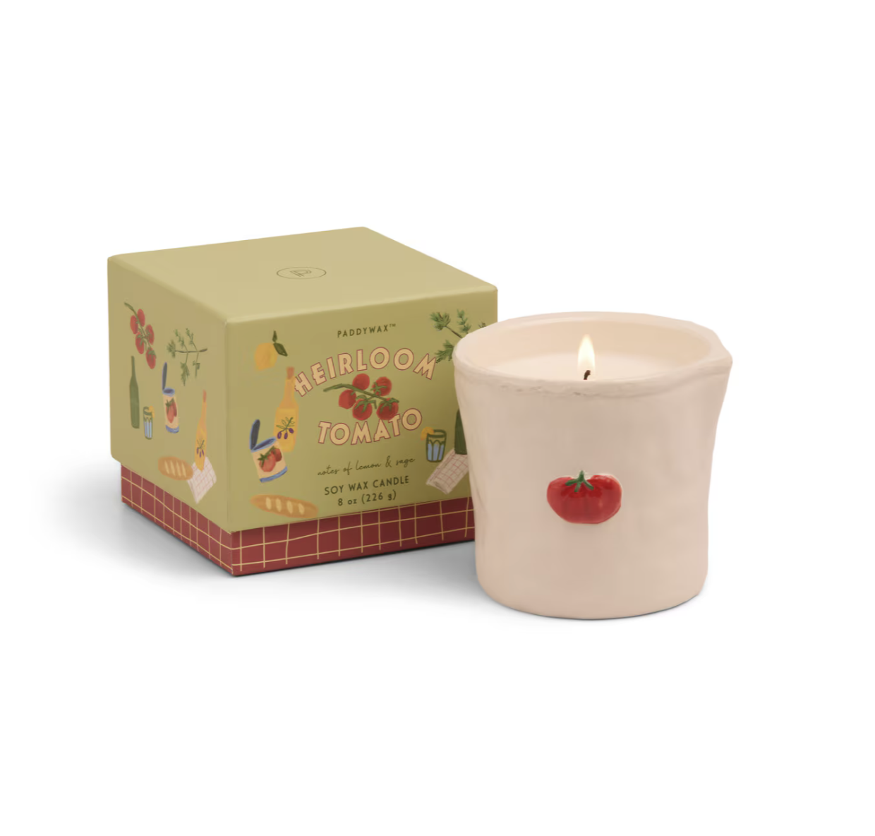 Paddywax Bistro Range Seramik Candle - Heirloom Tomato  - Lemon & Sage 226 gr. Mum