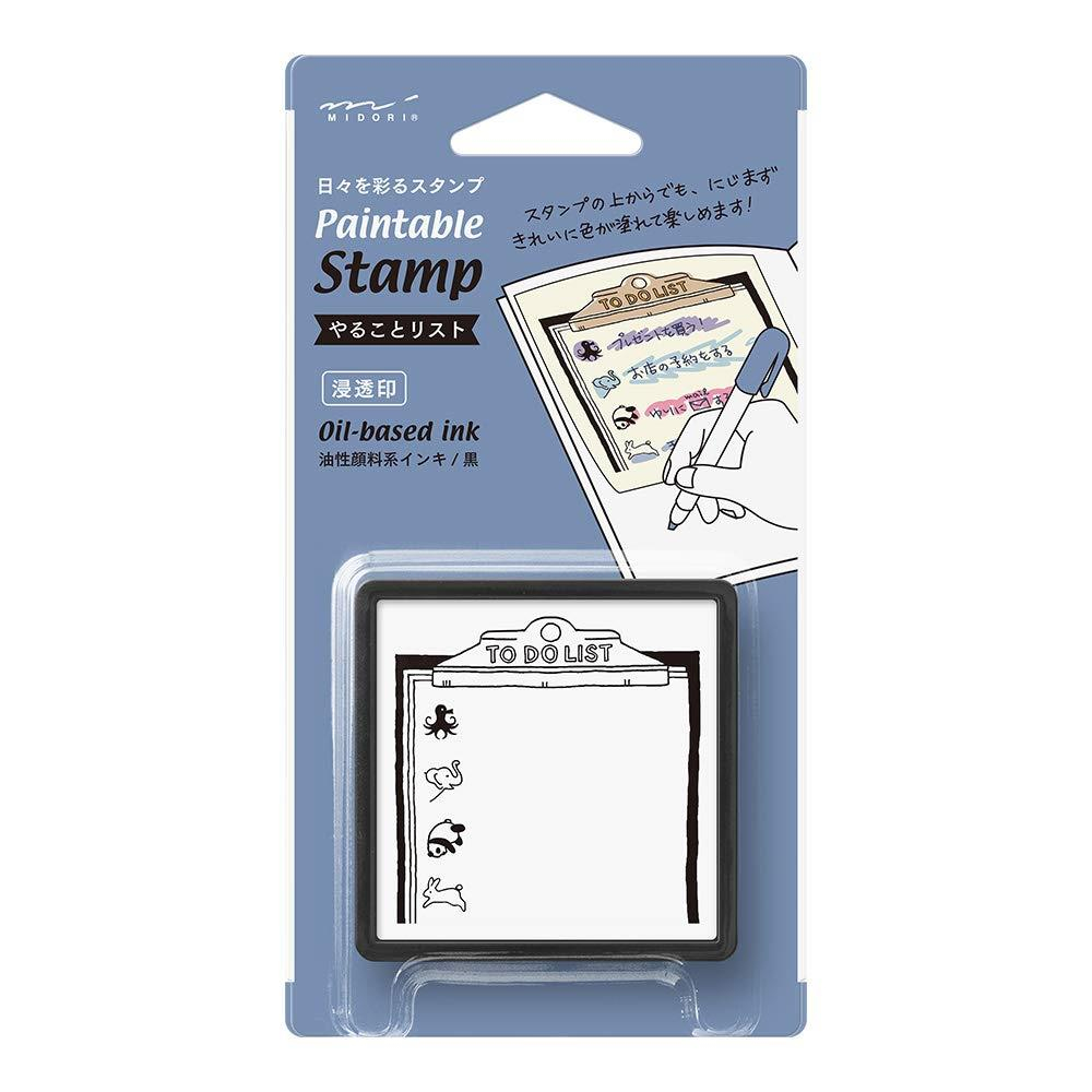 Midori Paintable Penetration Stamp Damga - Large Size - To Do List -35385006