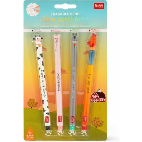 Legami Silinebilir  4'lü Jel Kalem Seti 0.7 mm Farm City 