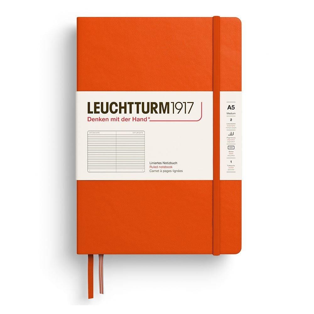 Leuchtturm1917 Not Defteri Orta Boy (A5), Sert Kapak, 251 Numaralandırılmış Sayfa, Çizgili, Kabak