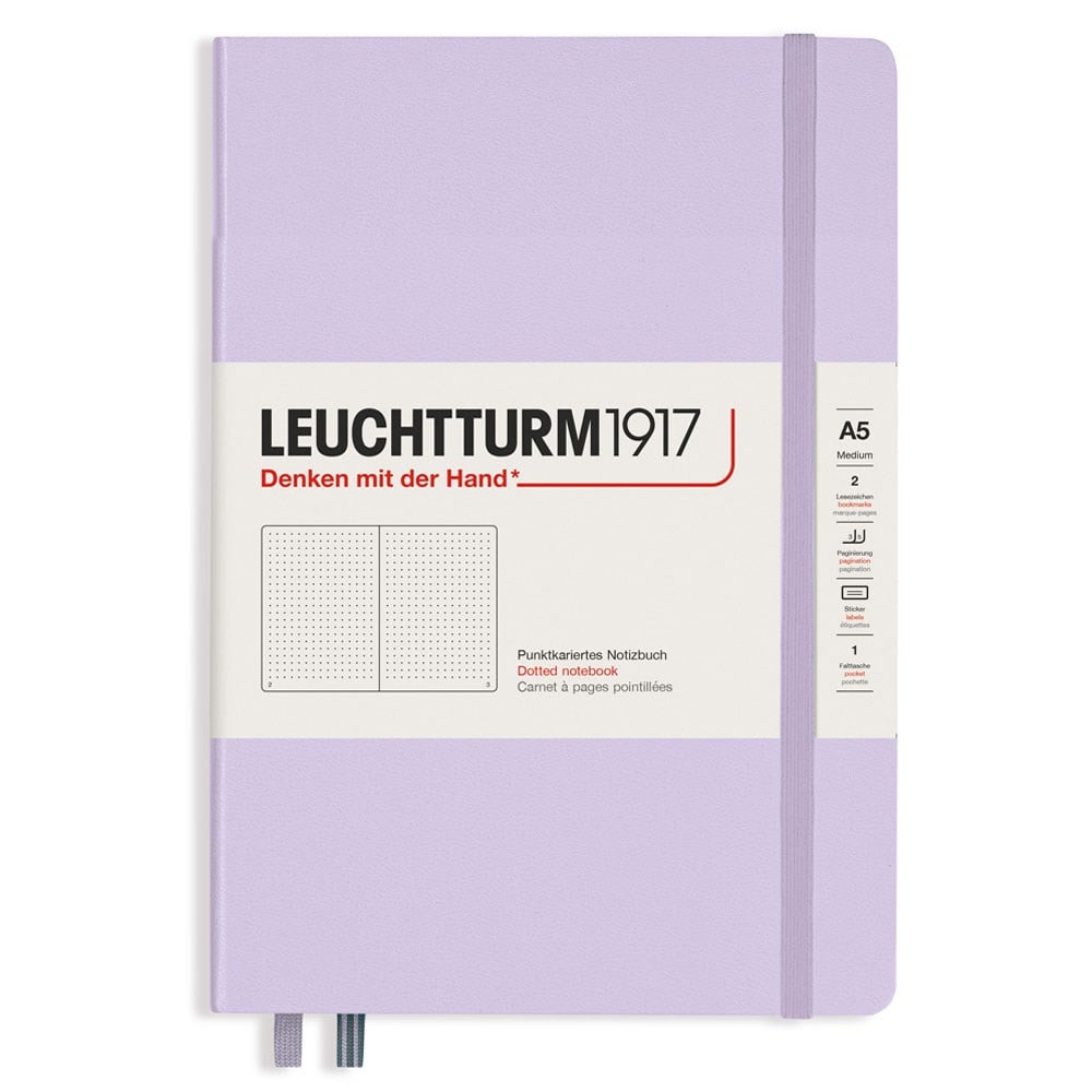 Leuchtturm1917 Not Defteri Orta Boy (A5), Sert Kapak, 251 Numaralandırılmış Sayfa, Noktalı, Lilac 365481