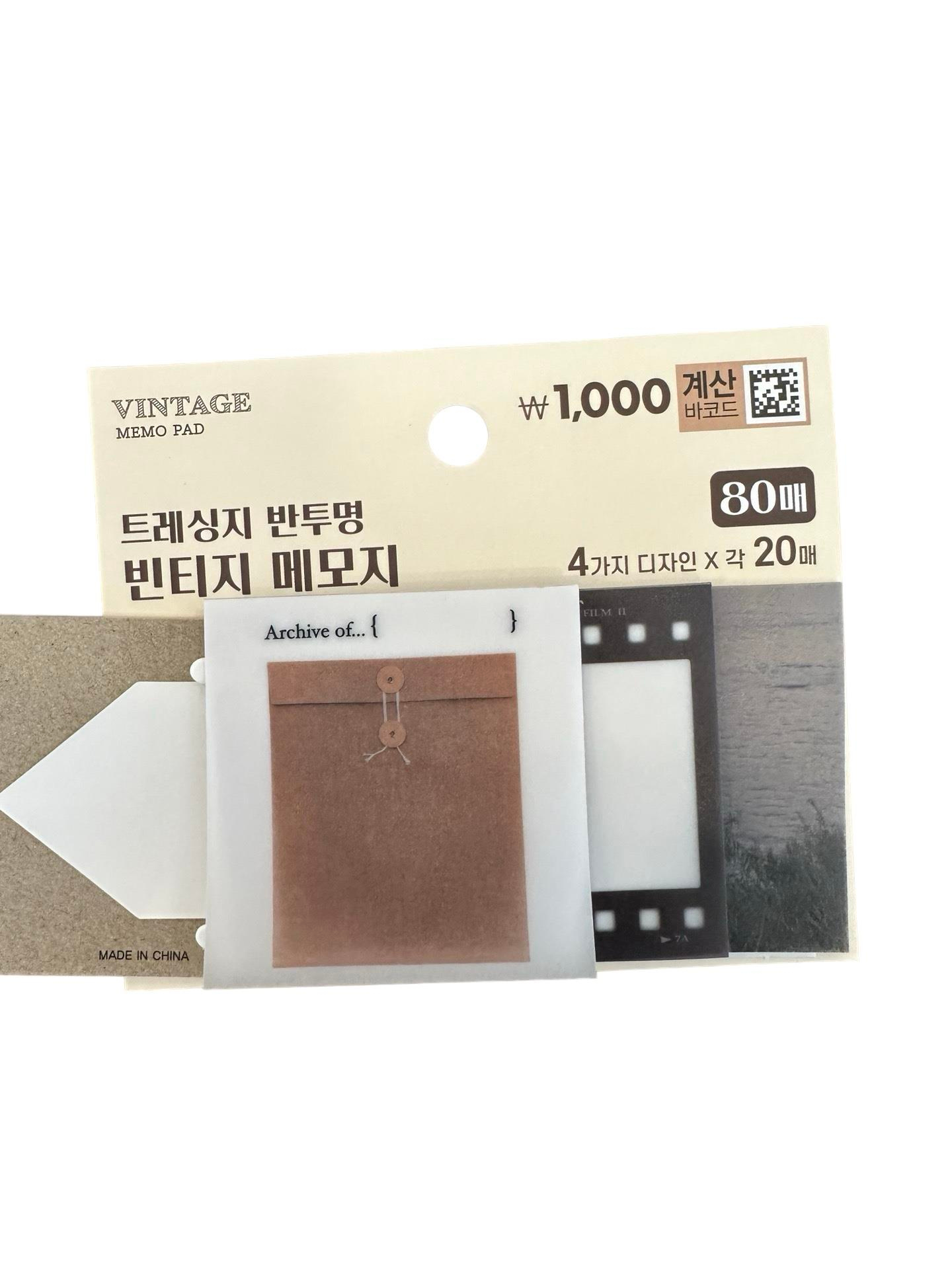 Vintage Memo Pad Sticker Seti