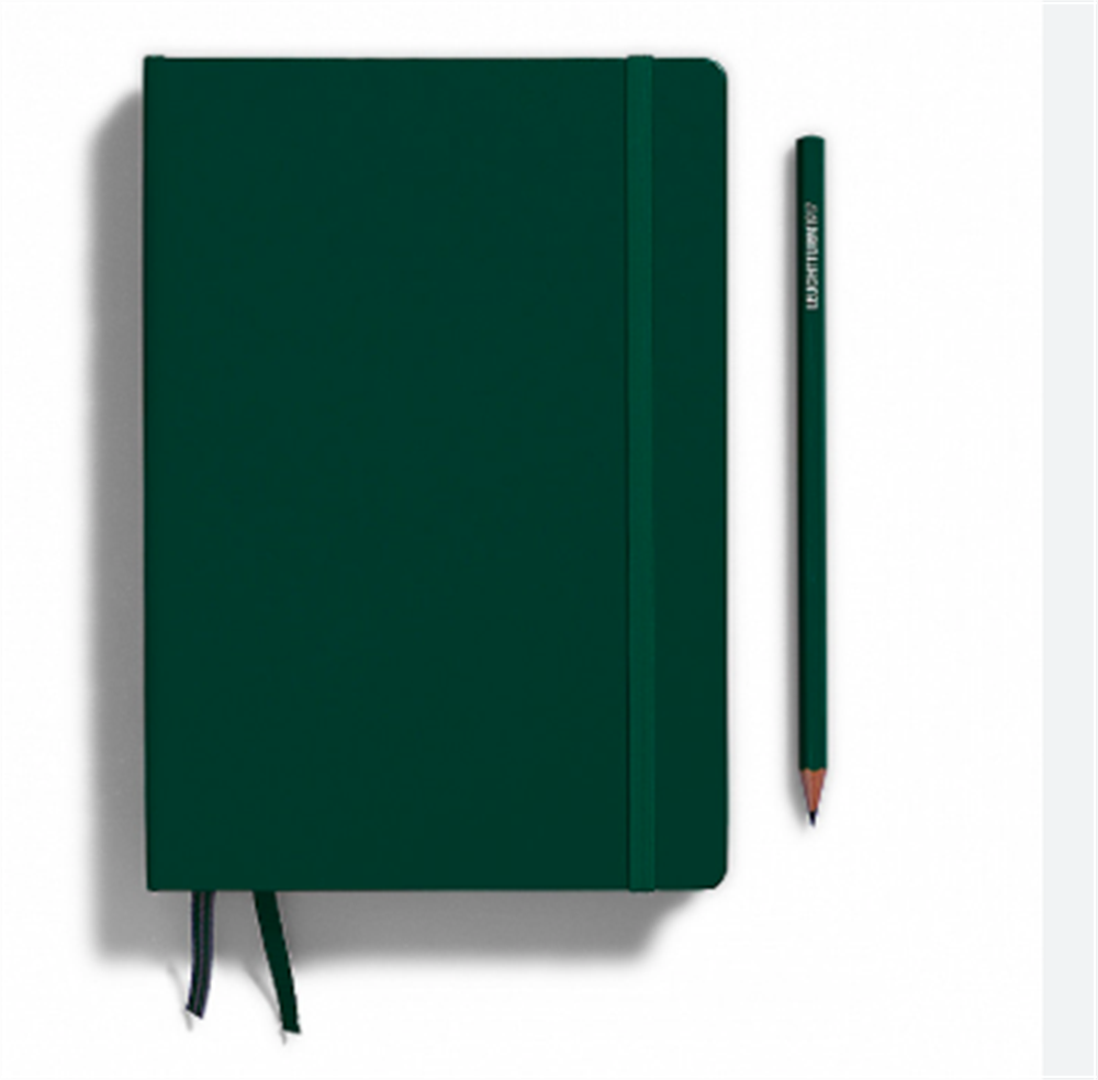 Leuchttrum 1917 Medium(A5) Yumuşak Kapak, Çizgisiz(düz), 123 Numaralandırılmış Sayfa Defter Forest Green 367268