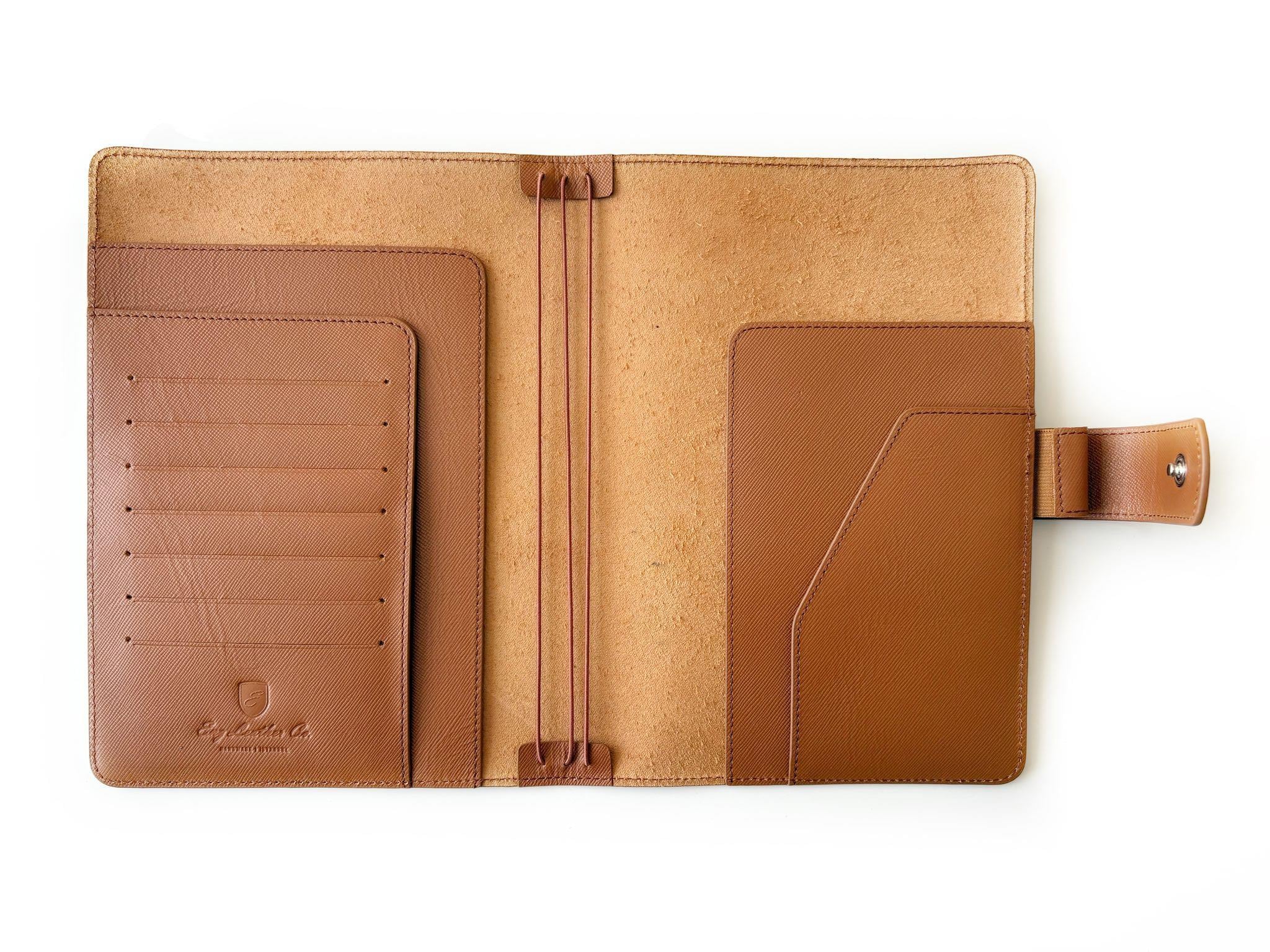 Eng Leather Saffiano Deri Koleksiyonu  A5 Defter & Kalem Çantası Terracota