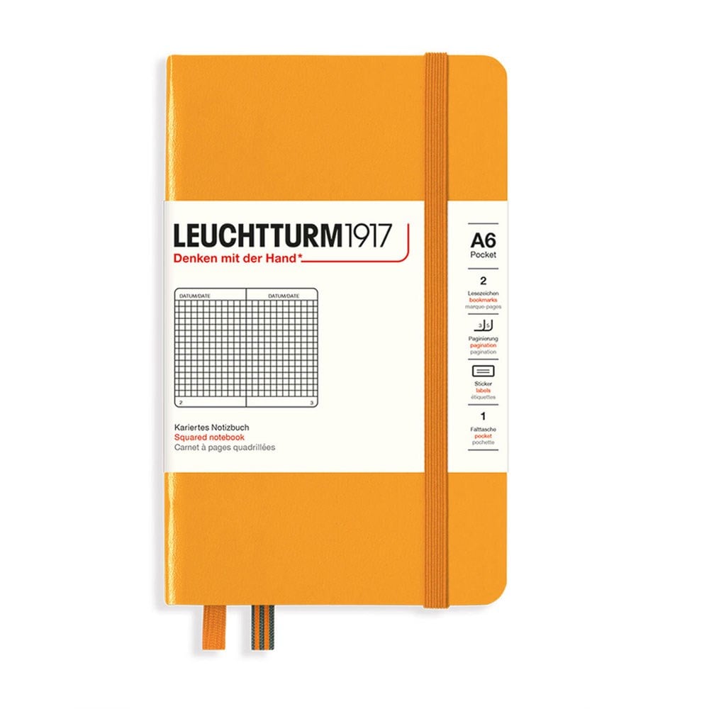 Leuchtturm1917 Not Defteri Cep Boy (A6), Sert Kapak, 187 Numaralandırılmış Sayfa, Kareli, Rising Sun 365628