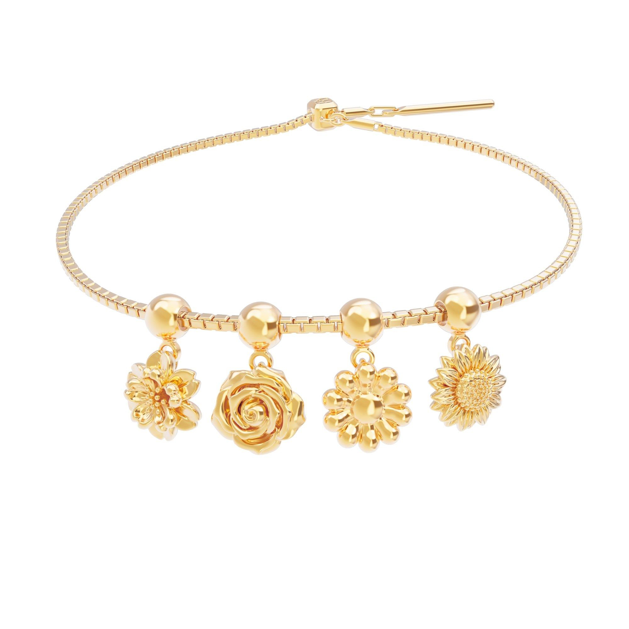 Chocli 18 Ayar Altın Kaplama Charm -  Cherry Blossom