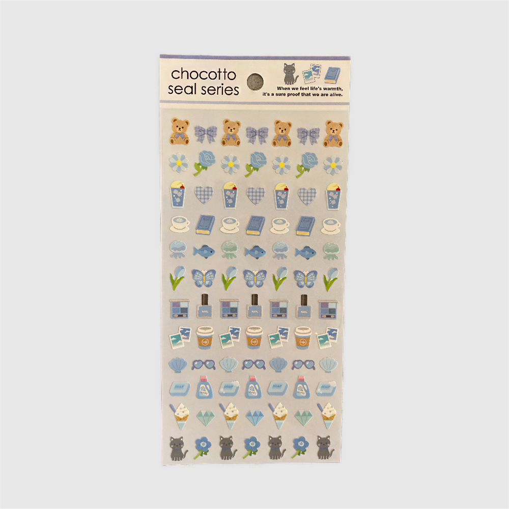 Cute Blue Theme Sticker Set