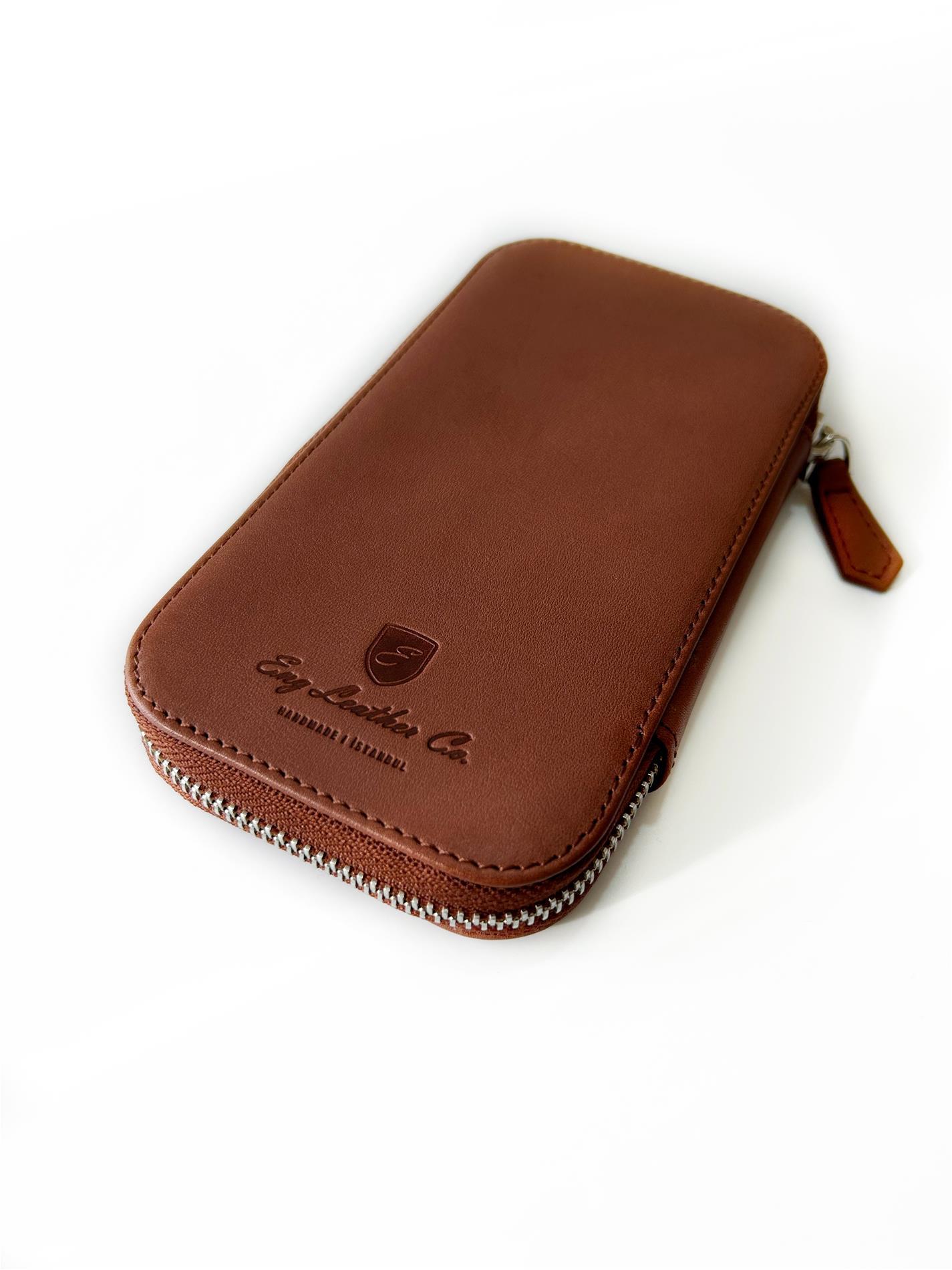 Eng Leather Toffee Brown 3'lü Deri Kalem Kılıfı - Lacivert 